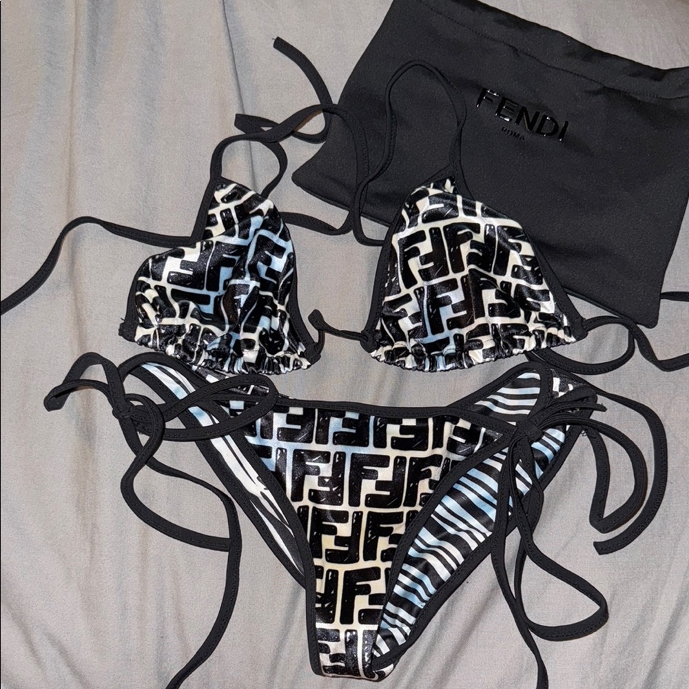 Fendi Monogram Black and White Bikini